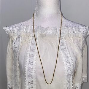 Mens Ladies 1/10th 10K Yellow Gold  Rope Chain Necklace 30" Length